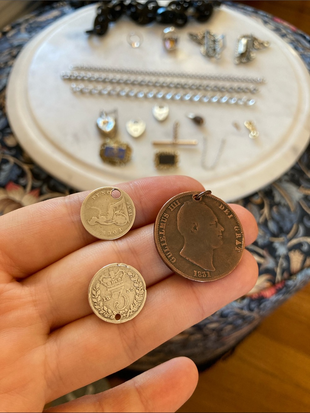 Antique Georgian & Victorian Mourning Jewelry & Hairwork Jewelry Lot - Picture 9 of 16